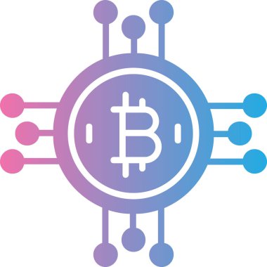 Bitcoin simgesi, vektör çizimi