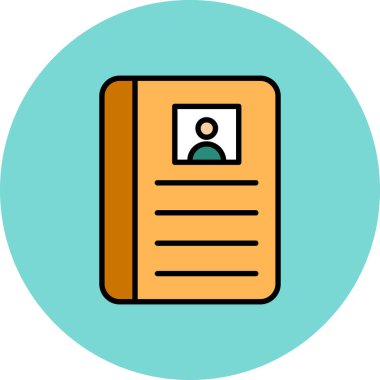 Kimlik kartı simgesi. vektör illüstrasyonu