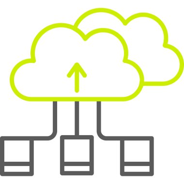 bulut hesaplama simgesi, vektör illüstrasyonu