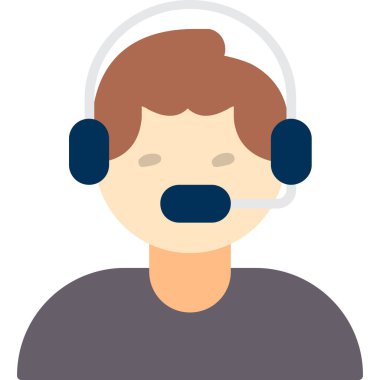 Müşteri hizmetleri adamı avatar vektör illüstrasyon grafik tasarımı