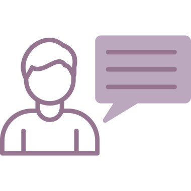 Kabarcık sohbet vektör çizim tasarımı olan adam