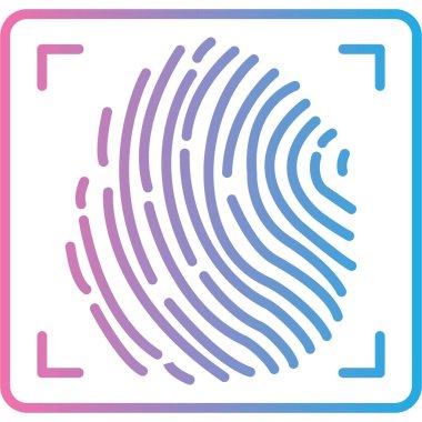 parmak izi basit simgesi, vektör çizim