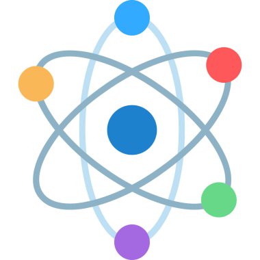 Atom bilimi molekül ikonu. Bilim araştırması, atom, biyoloji, araştırma ve araştırma.