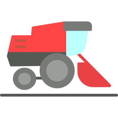 Traktör web simgesi, basit illüstrasyon