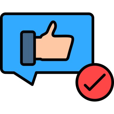 Başparmağını kaldır. Web simgesi basit illüstrasyon