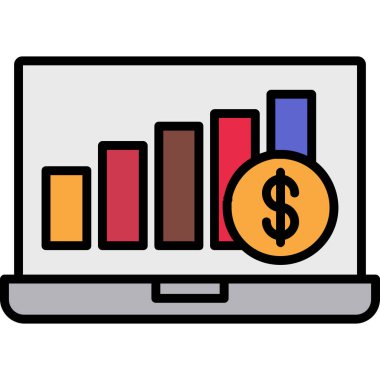 iş grafiği simgesi, dış hat vektörü