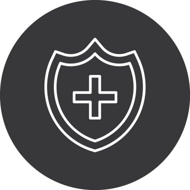 Kalkan simgesinin vektör illüstrasyonu