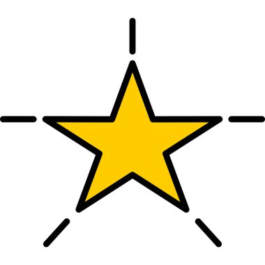 Beyaz arkaplandaki yıldız vektör çizimi. Birinci kalite semboller. Konsept ve grafik tasarımı için vuruş simgesi.