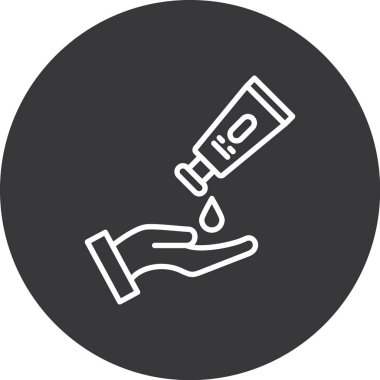 Vektör çizimi, bir tüp tutan el.