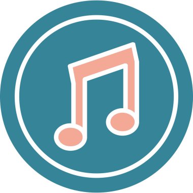 müzik nota simgesi, vektör illüstrasyonu