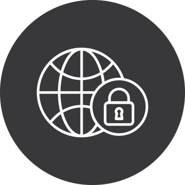 Bulut kilidi simgesi. Web için basit bulut kilidi vektör simgesi çizimi