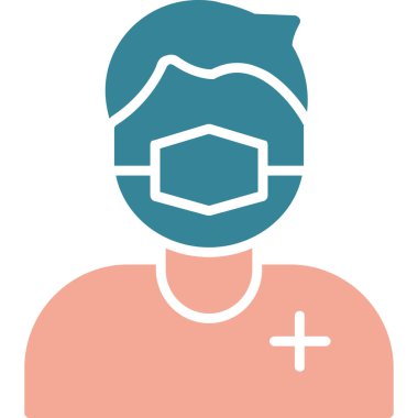 Sakallı genç adam maske takıyor.