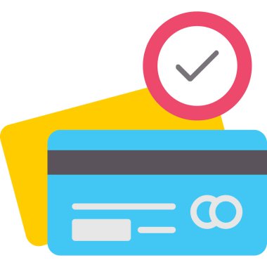 Düz stil kredi kartı ödeme simgesi