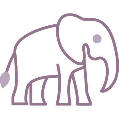 sevimli fil hayvan simge vektör çizim tasarım