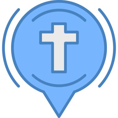 Hristiyan konum haritası simgesi - taslak biçimi