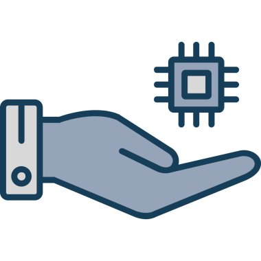 Devre kartı ve usb eklenti vektör resimlemesi ile el