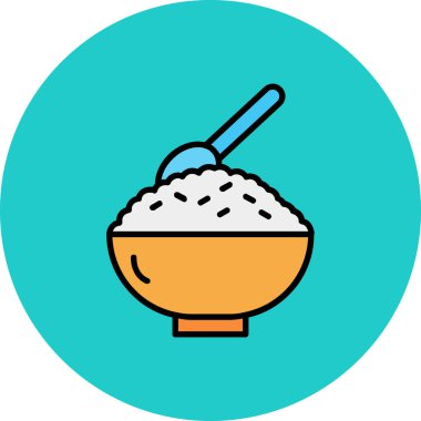 pirinç kase ikonu vektör illüstrasyonu