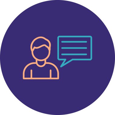 Konuşma baloncuğu olan bir adamın vektör çizimi