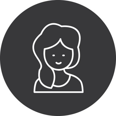 güzel kız avatar çizgisi simgesi