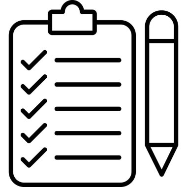 kontrol listesi simgesi, vektör illüstrasyonu