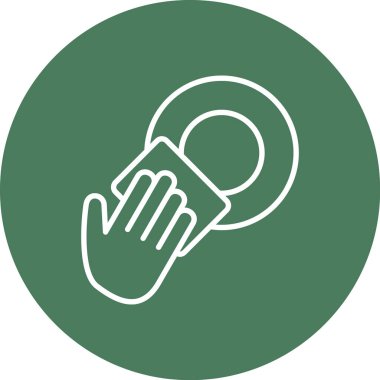 Eldiven ve eldiven ikonu olan el, vektör illüstrasyonu