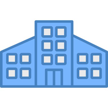 Bina. Web simgesi basit illüstrasyon