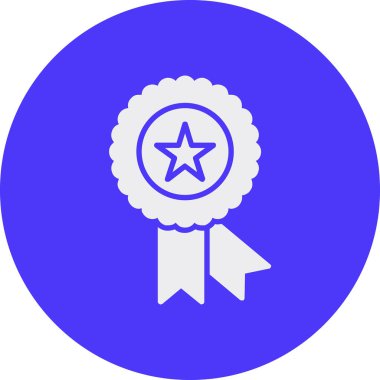 Rozet vektör simgesi modern basit beyaz illüstrasyon