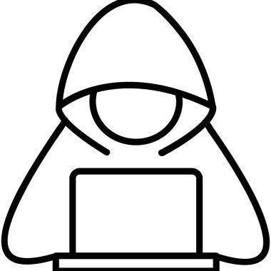 hacker dizüstü bilgisayar simgesi ana hatlarıyla