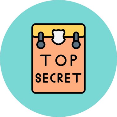 Çok gizli düz simge, vektör illüstrasyonu