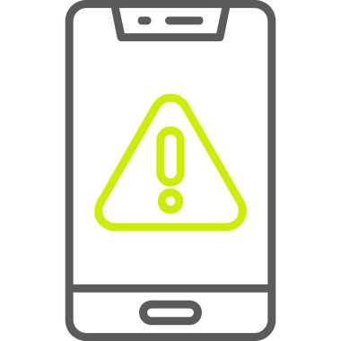 Moda biçimi izole edilmiş arkaplanda mobil uyarı simgesi