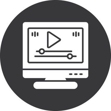 video vektör düz simge