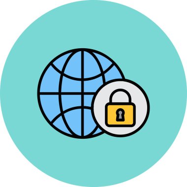 İnternet Koruma simgesi, vektör illüstrasyonu