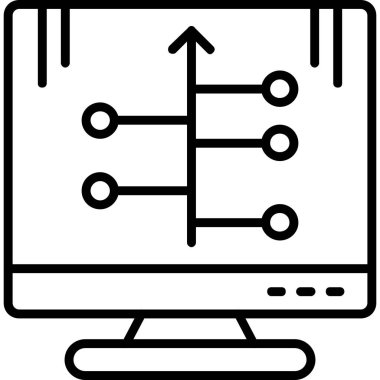 Bilgisayar ağ vektör satırı simgesi