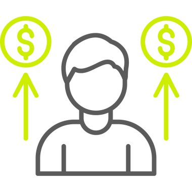 Dolar kullanıcı hesabı düz vektör simgesi