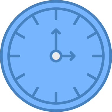 Mavi saatin vektör illüstrasyonu