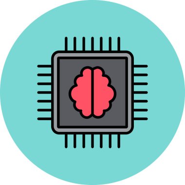 İşlemcinin Vektör İllüstrasyonu, Basit Simge