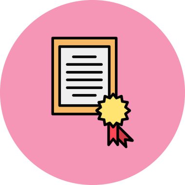 Sertifika ikonu vektör illüstrasyonu