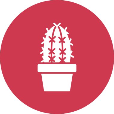 Tencerede kaktüs, kaktüs ikonu vektör çizimi tasarımı