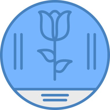 Bir çiçek simgesinin vektör illüstrasyonu