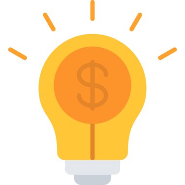 iş fikri ampul simgesi düz stil