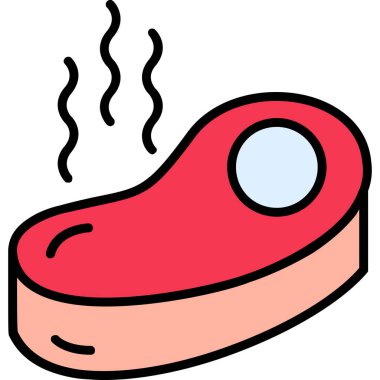 Biftek simge vektör çizim