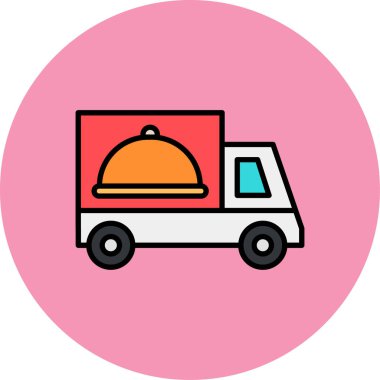 Teslimat. Web simgesi basit illüstrasyon