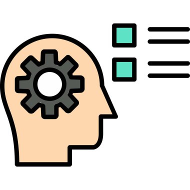 Beyin. Web simgesi basit illüstrasyon