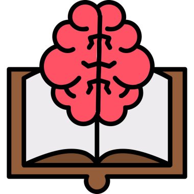 Beyin. Web simgesi basit illüstrasyon