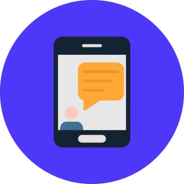 düz dizaynda mobil sohbet vektör illüstrasyonu