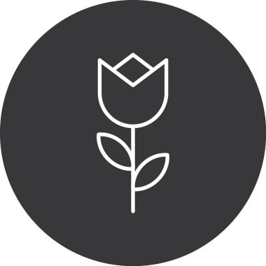 Lale çiçeği ikonu vektör illüstrasyonu