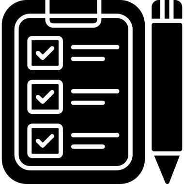 Pano ve kalem simgesiyle kontrol listesi