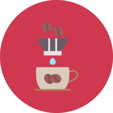 Kahve fincanı. Basit düz resimleme