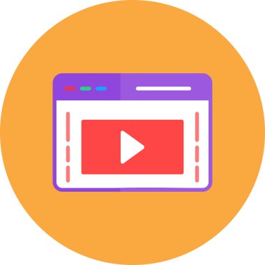 video. Web simgesi basit illüstrasyon