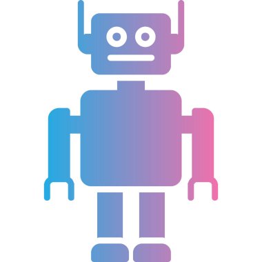robot. Web simgesi basit illüstrasyon